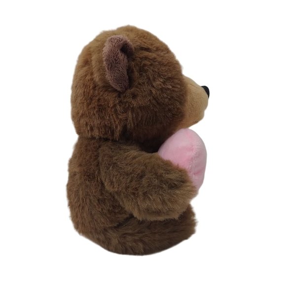 MTY International Brown Bear W/Pink Heart " Love You Mom" Plush 6" Stuffed Anima - Picture 3 of 7